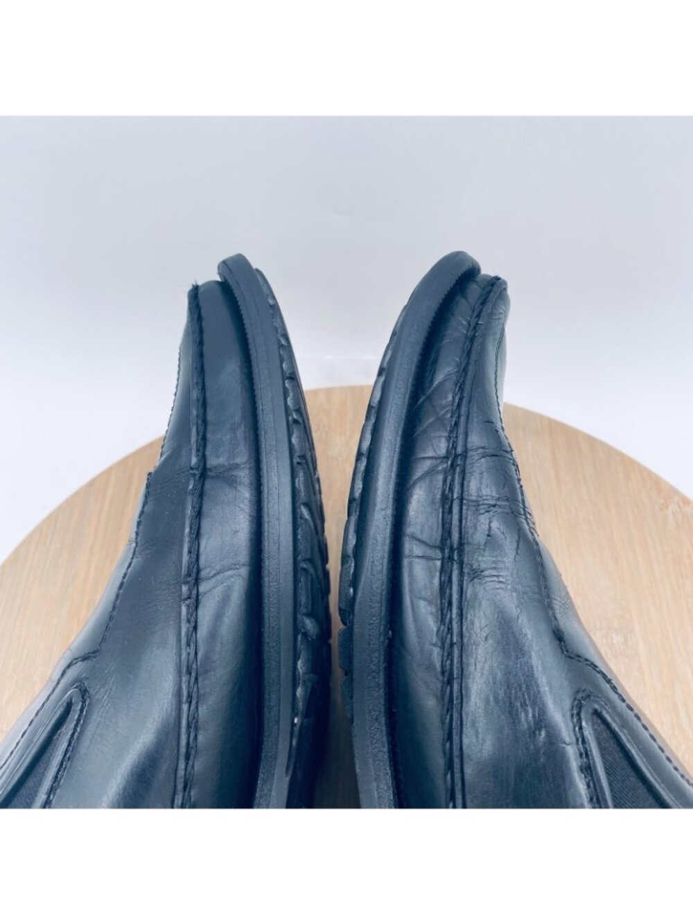 Allen Edmonds Merano Shoes Mens 13 Black Leather Driving Loafers Italy - Picture 11 of 12